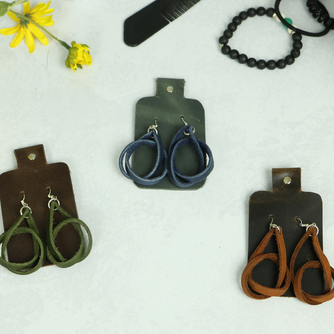 Genuine Leather Loop Earrings