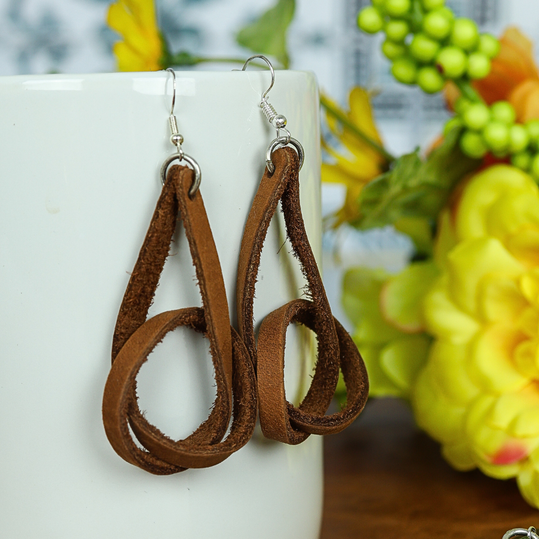 Genuine Leather Loop Earrings