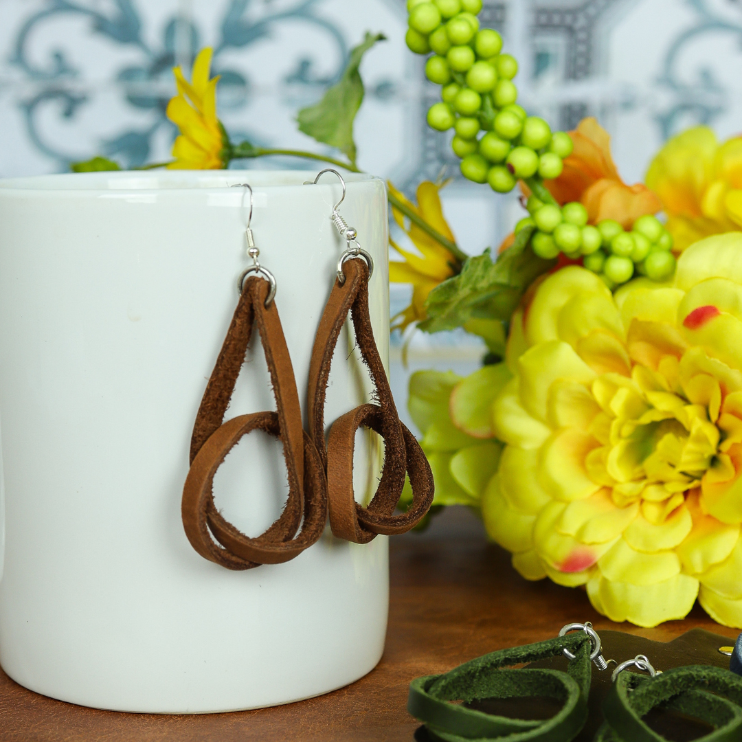 Genuine Leather Loop Earrings
