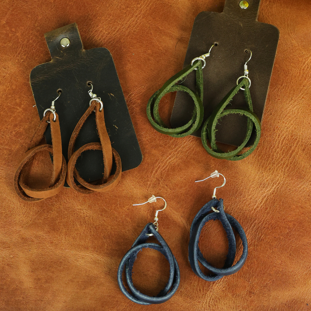 Genuine Leather Loop Earrings