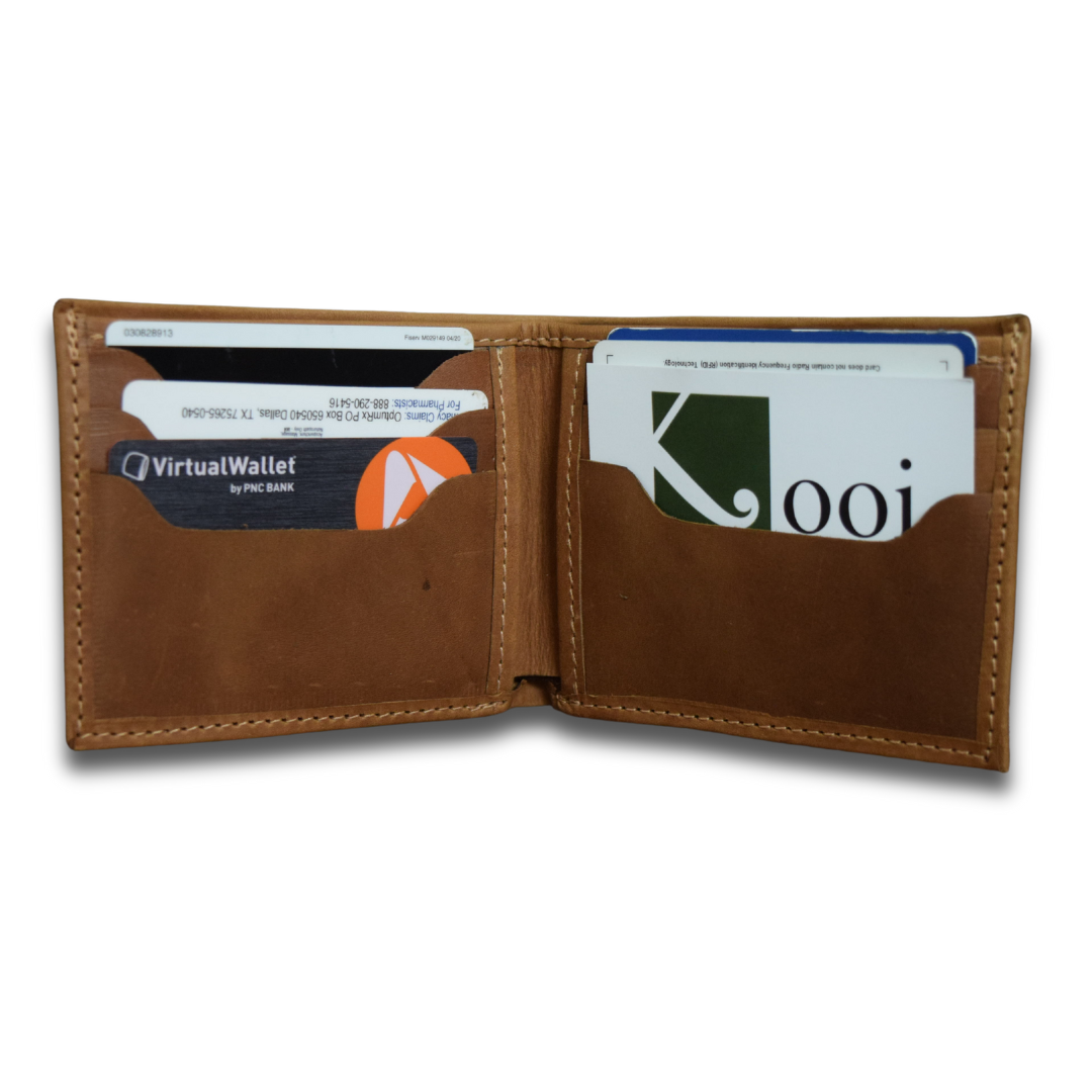 Mahogany Full Grain Genuine Leather Men's Wallet with Card Holder Mahogany Full Grain Genuine Leather Men's Wallet with Card Holder