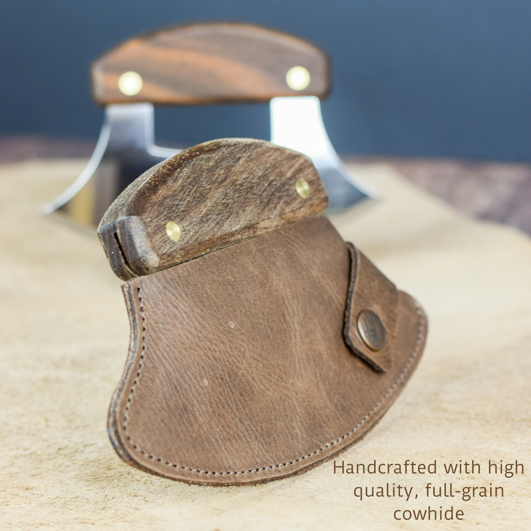 grizzly color ulu sheath from full grain cowhide