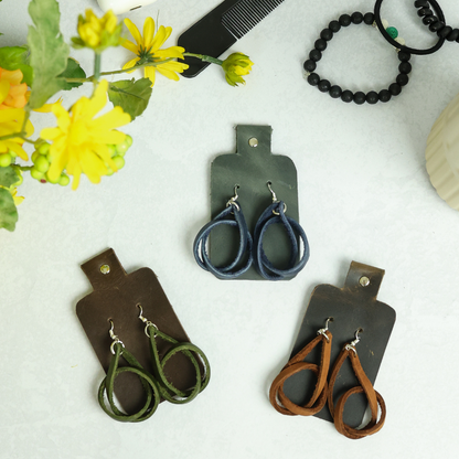 Genuine Leather Loop Earrings
