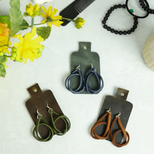 Genuine Leather Loop Earrings