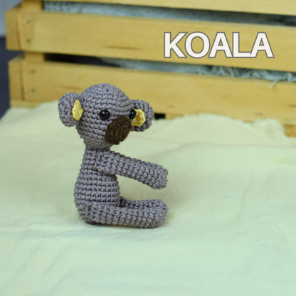 Koala animal sitting on a blanket