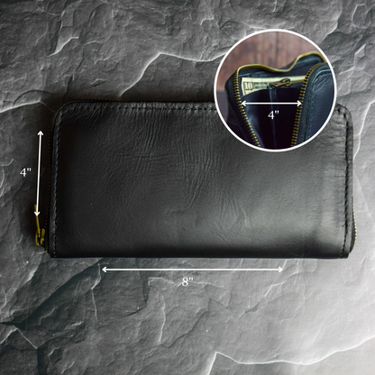 Women's Black Leather Clutch