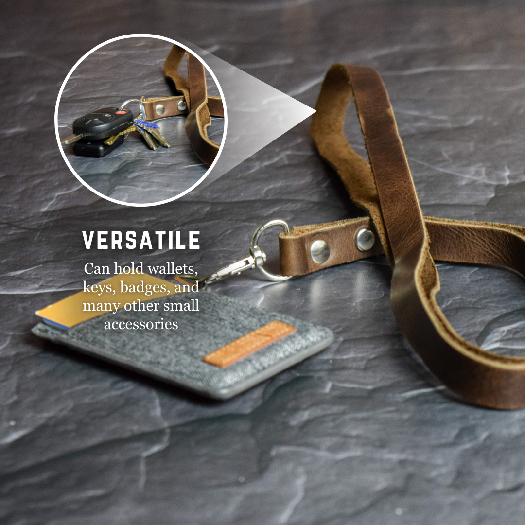 ID Badge Leather Lanyard