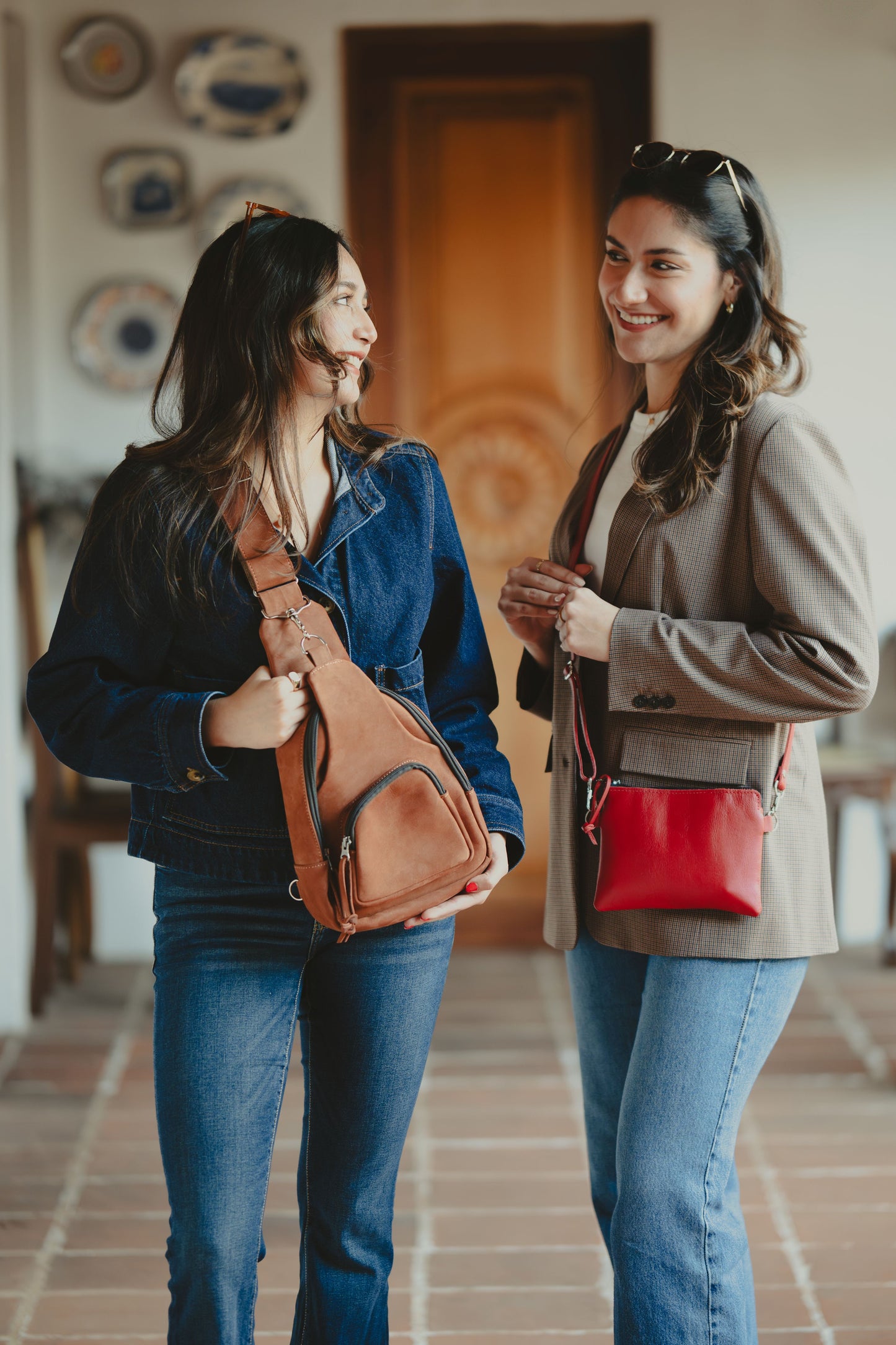 Mahogany Leather Sling Bag / Crossbody Purse