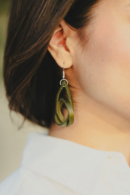 Genuine Leather Loop Earrings