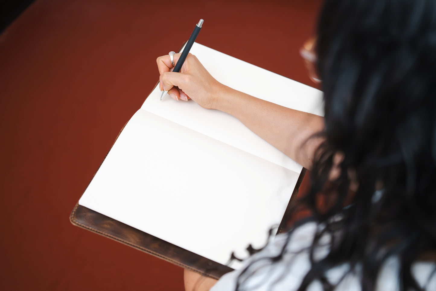 Large Leather Journal  / Notebook Cover with Lined Insert - Grizzly Brown Leather