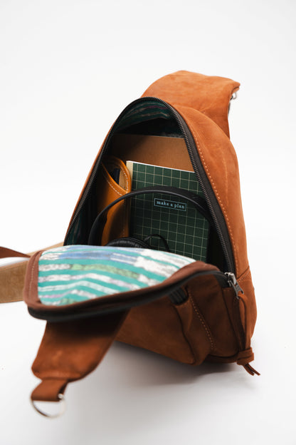 Mahogany Leather Sling Bag / Crossbody Purse