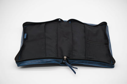 Crazy Blue Full Grain, Natural Leather Bible Cover / Case with Zipper by World Orphans