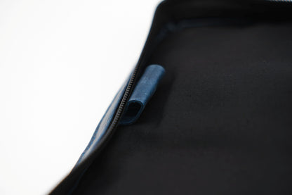 Crazy Blue Full Grain, Natural Leather Bible Cover / Case with Zipper by World Orphans