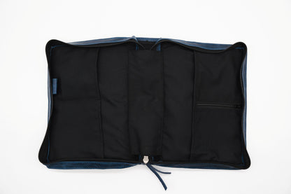 Crazy Blue Full Grain, Natural Leather Bible Cover / Case with Zipper by World Orphans