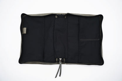 Gray Full Grain, Natural Leather Bible Cover / Case with Zipper