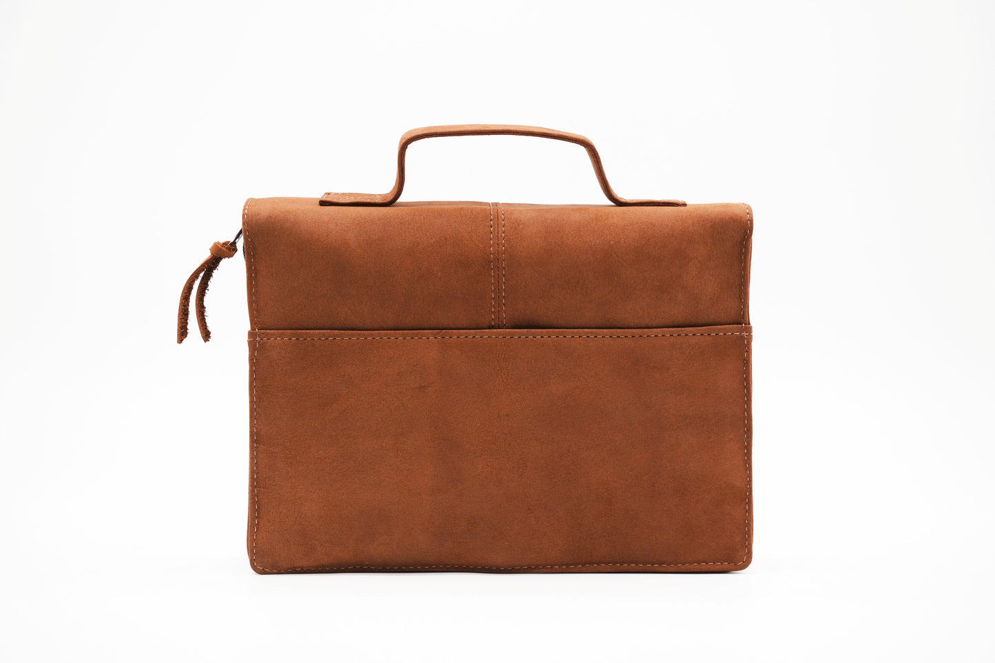 Mahogany Full Grain, Natural Leather Bible Cover / Case with Zipper