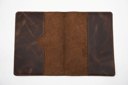 Large Leather Journal  / Notebook Cover with Lined Insert - Grizzly Brown Leather