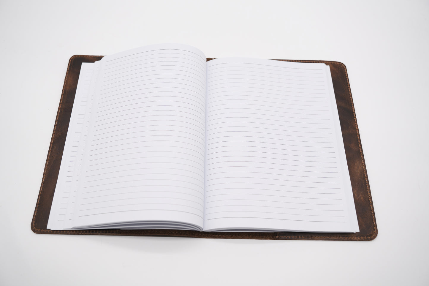 Large Leather Journal  / Notebook Cover with Lined Insert - Grizzly Brown Leather