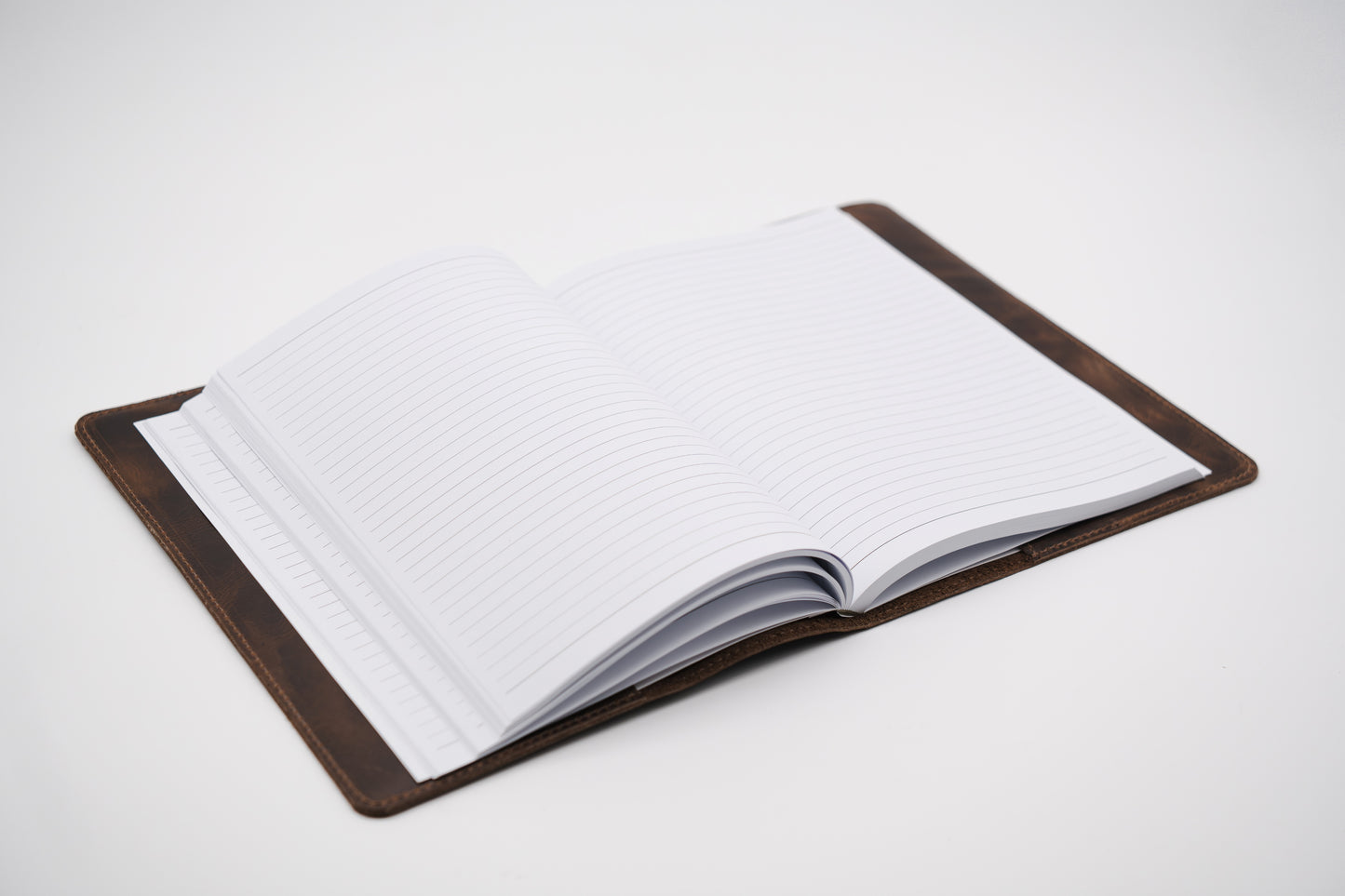 Large Leather Journal  / Notebook Cover with Lined Insert - Grizzly Brown Leather