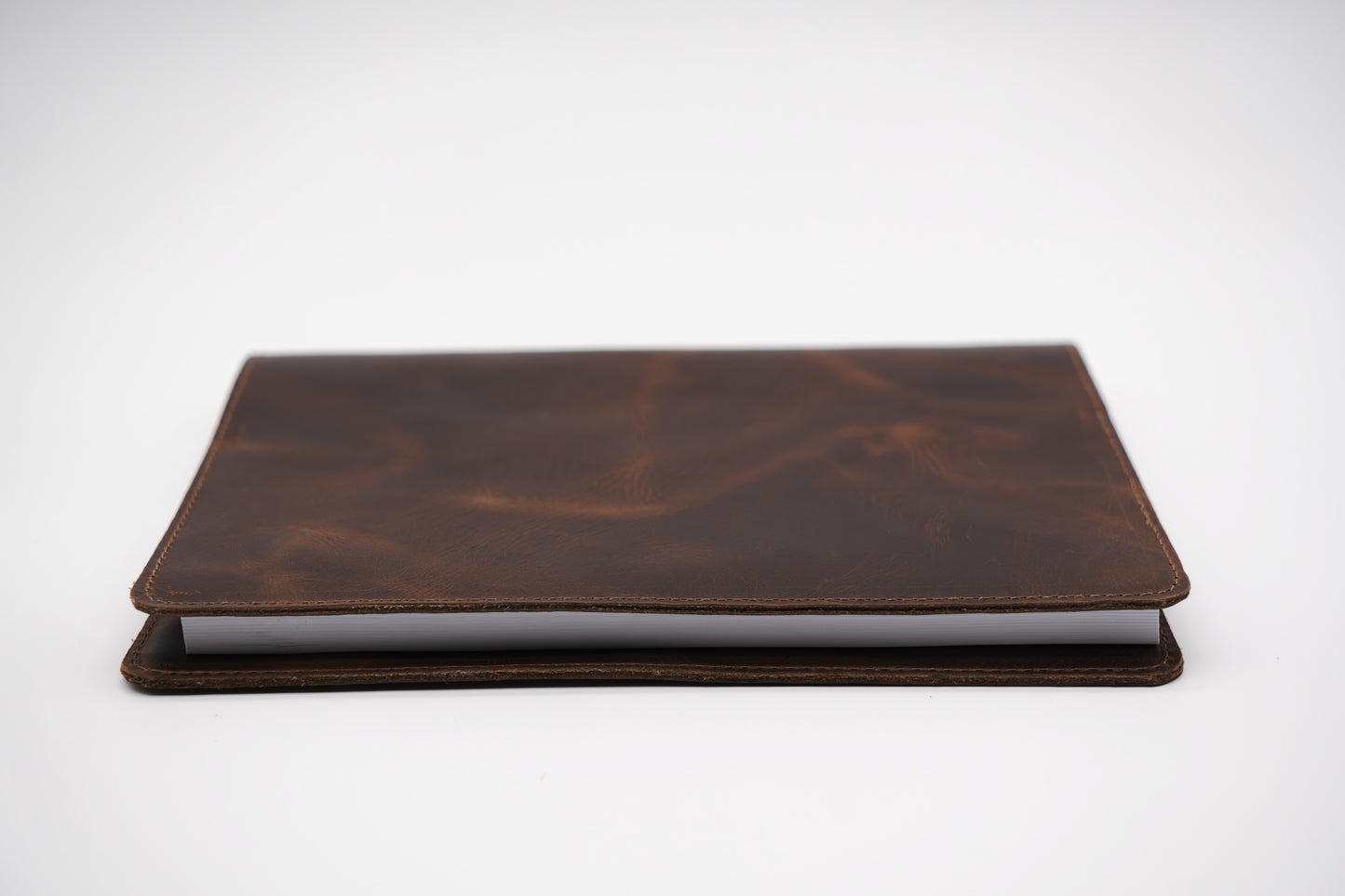 Large Leather Journal  / Notebook Cover with Lined Insert - Grizzly Brown Leather