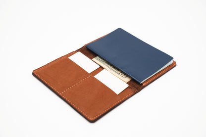 Full Grain Leather Passport Holder - Handmade Passport Wallet - Mahogany, Green, Burgundy, or Blue