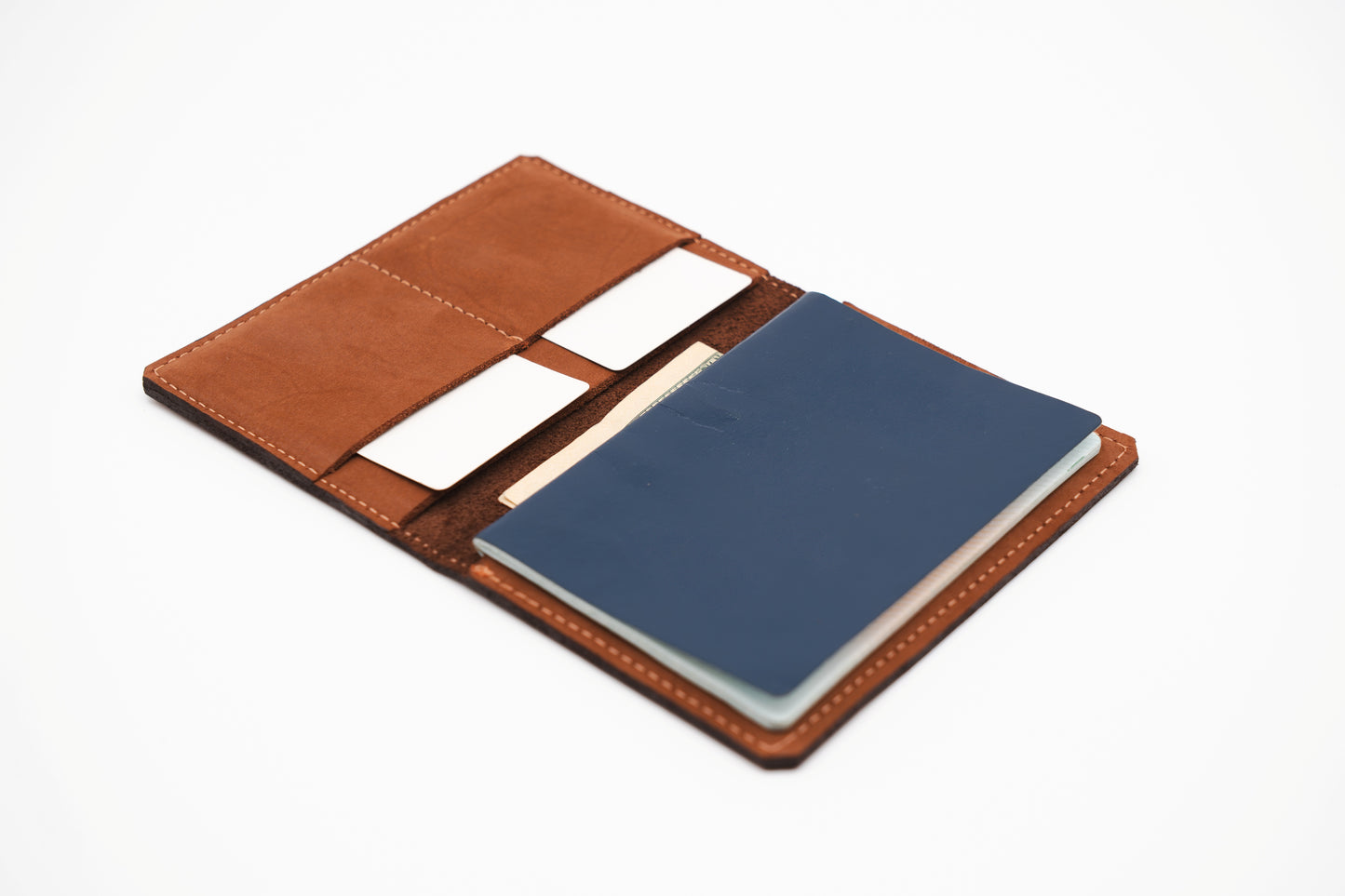 Full Grain Leather Passport Holder - Handmade Passport Wallet - Mahogany, Green, Burgundy, or Blue