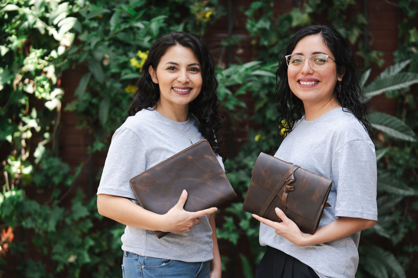 Full Grain, Handmade Leather Journal With Strap Closure - Grizzly Brown Leather