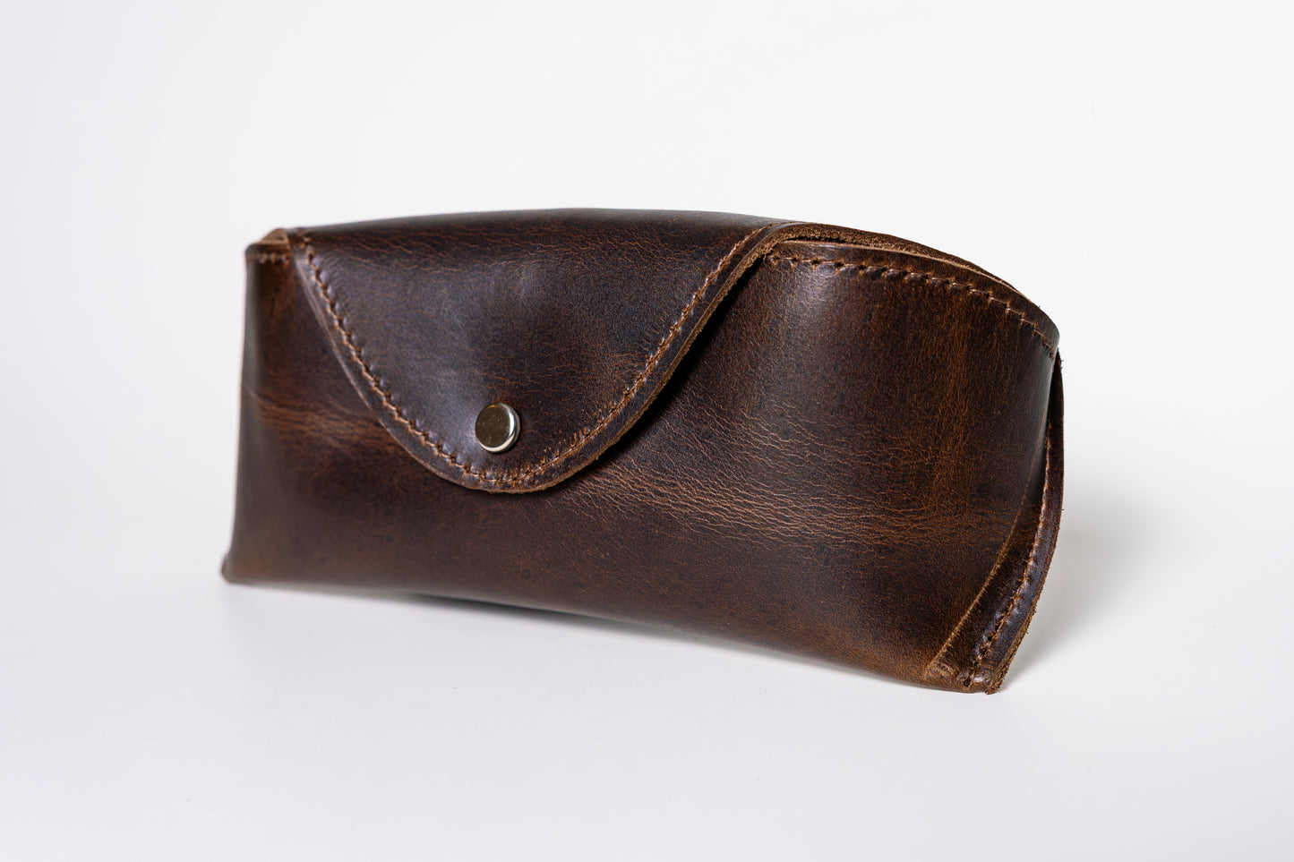 Genuine Leather Soft Glasses Case - Grizzly Brown or Dark Brown Leather