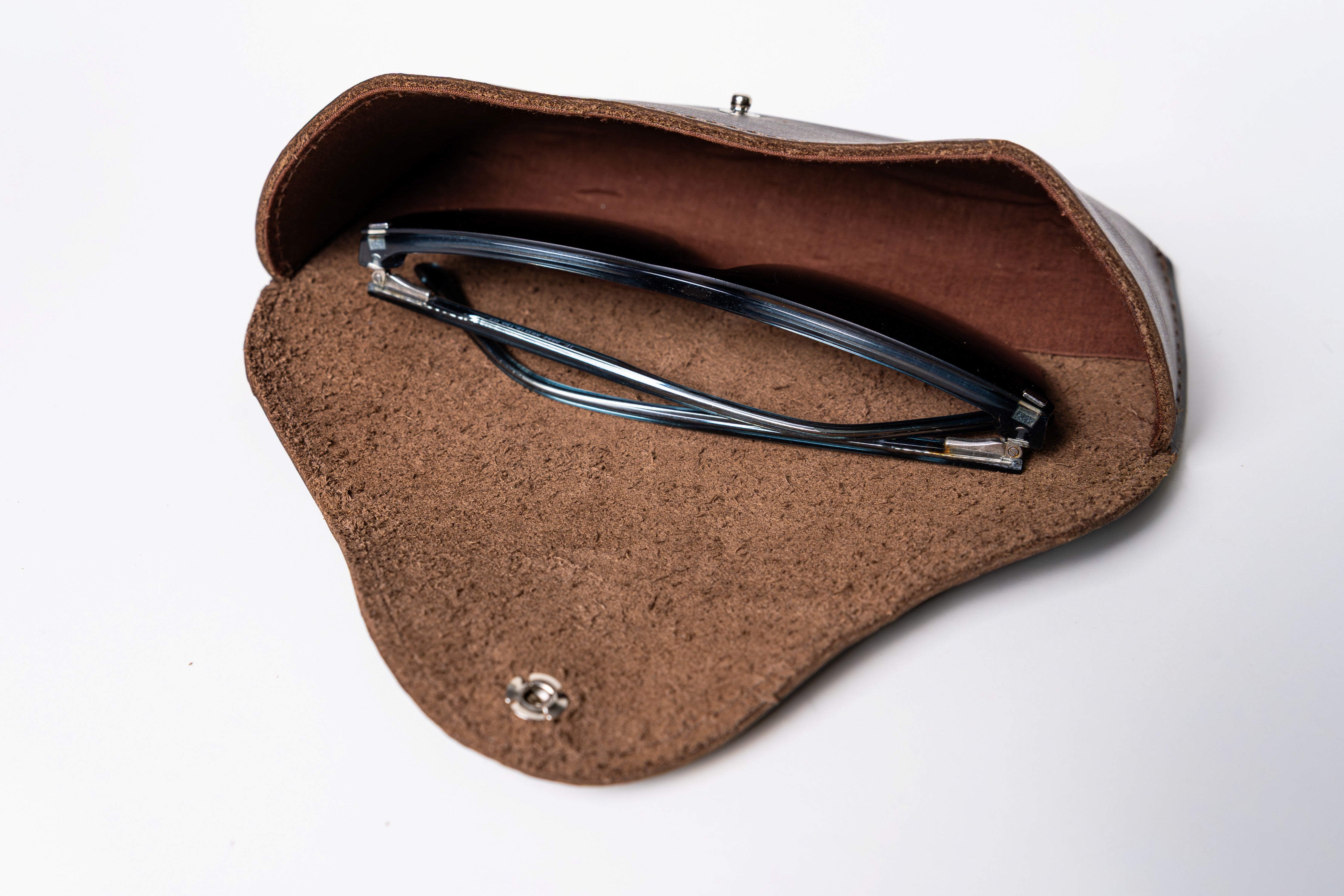 Genuine Leather Soft Glasses Case - Grizzly Brown or Dark Brown