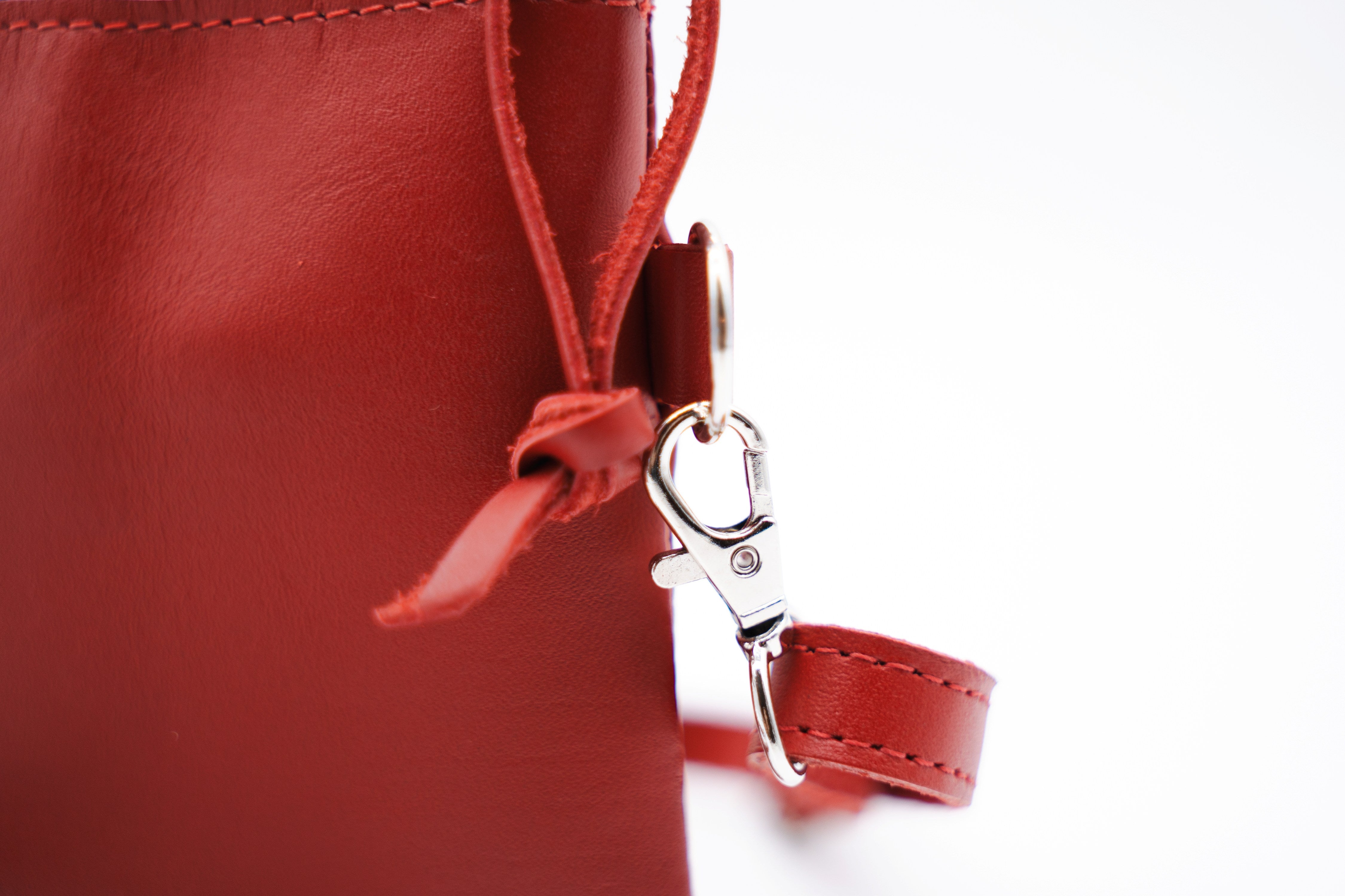 Little Red Leather Purse - Small Crossbody or Shoulder Bag – World