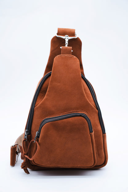 Mahogany Leather Sling Bag / Crossbody Purse