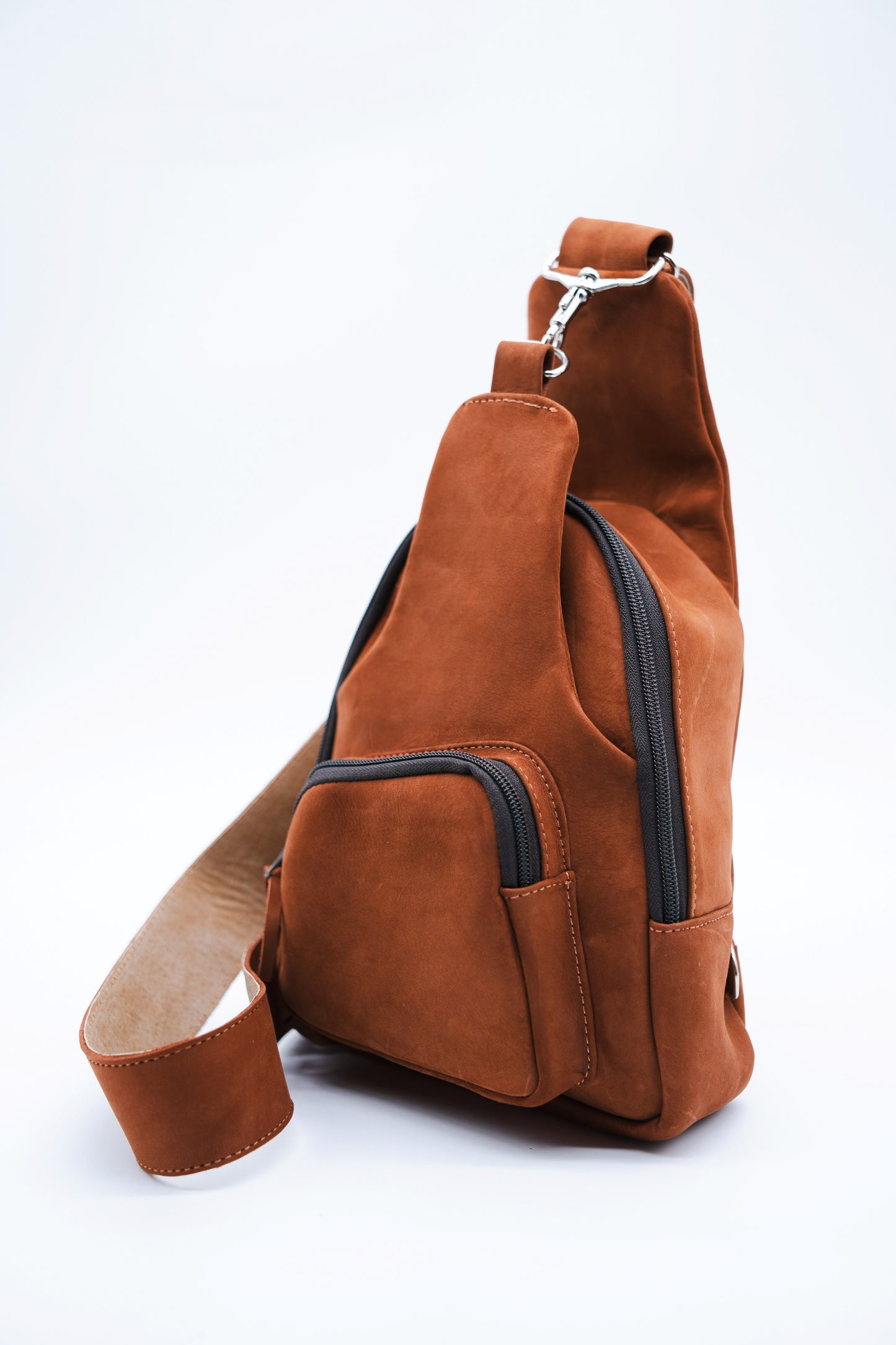 Mahogany Leather Sling Bag / Crossbody Purse