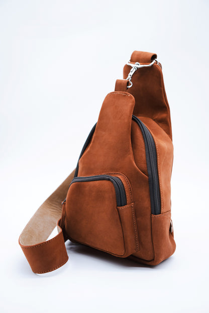 Mahogany Leather Sling Bag / Crossbody Purse