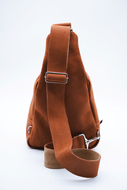 Mahogany Leather Sling Bag / Crossbody Purse