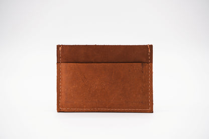 Handmade Leather Card Holder Slim Wallet for Men or Women - Chocolate Brown, Mahogany, or Dark Brown Leather