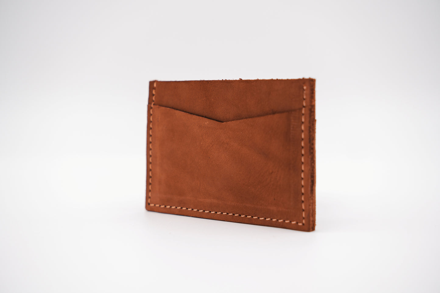 Handmade Leather Card Holder Slim Wallet for Men or Women - Chocolate Brown, Mahogany, or Dark Brown Leather
