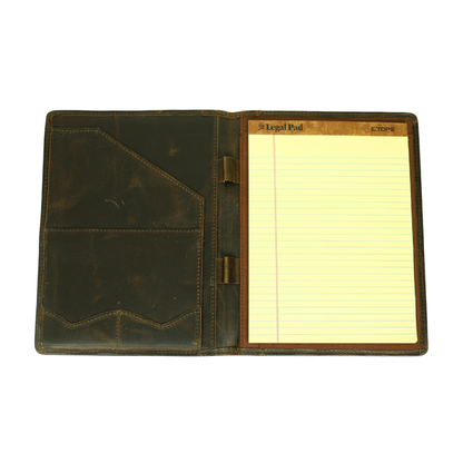 Genuine Full Grain Leather Padfolio / Portfolio - Natural Leather