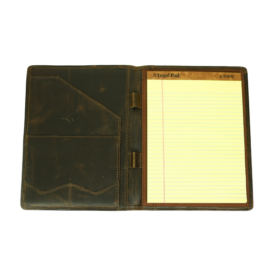 Genuine Full Grain Leather Padfolio / Portfolio - Natural Leather