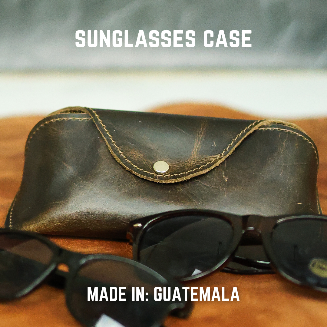 Dark Brown Leather Sunglasses case