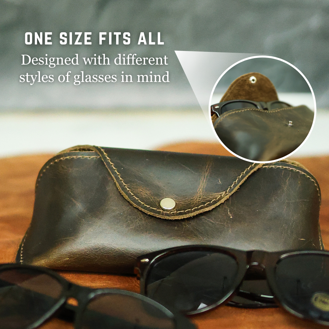 Dark brown Leather Sunglasses Case