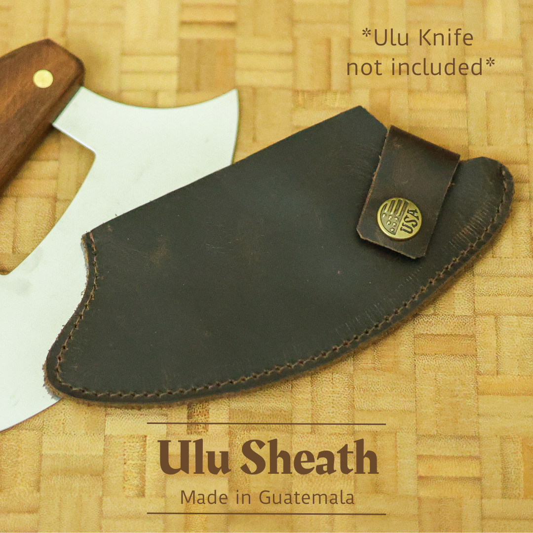 Dark Brown Leather Ulu Sheath
