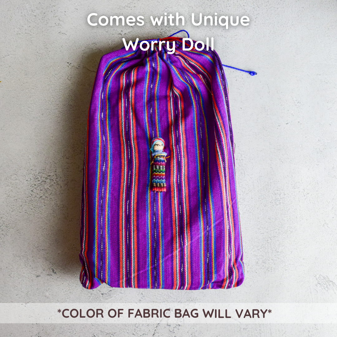 Worry Doll and Drawstring bag for coffee