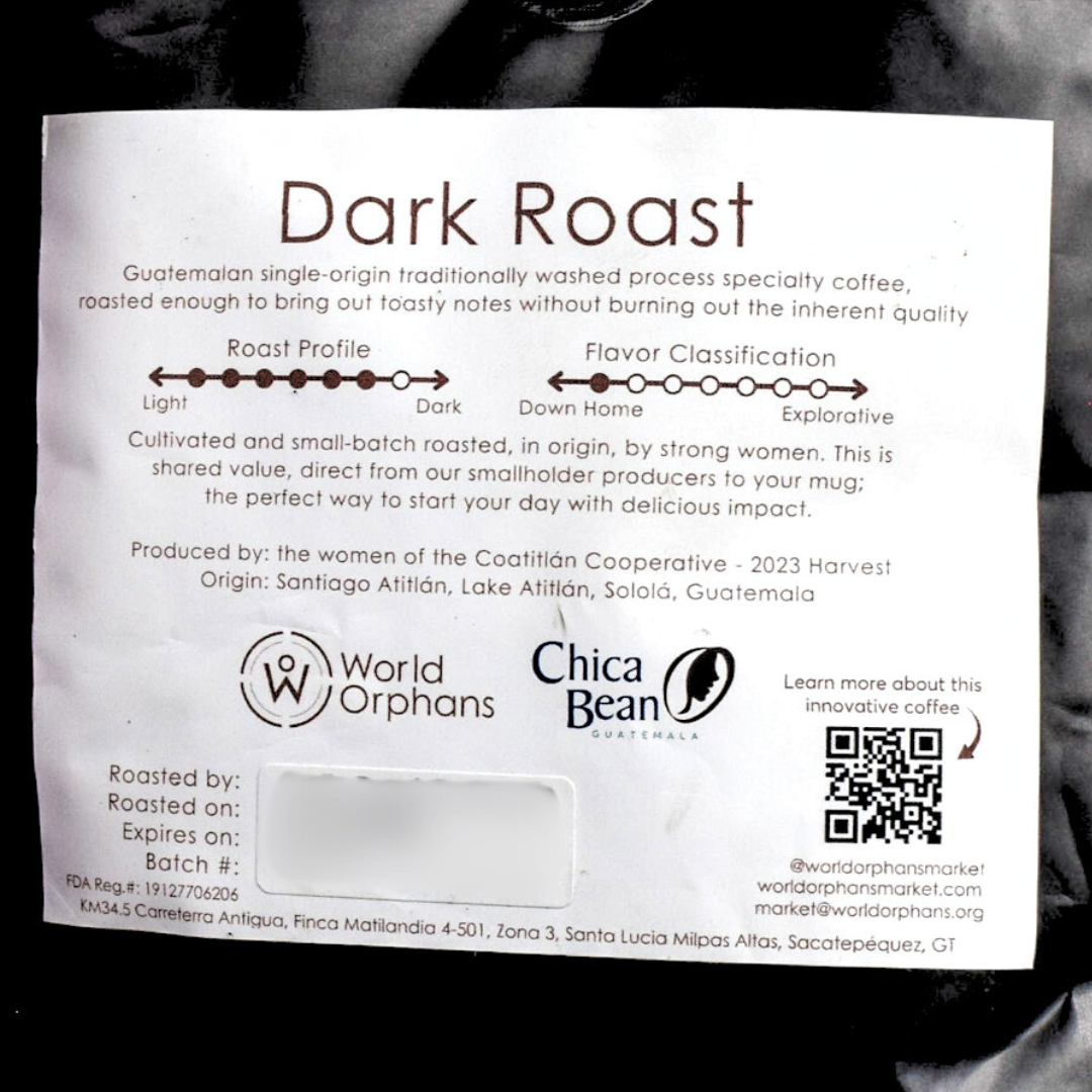 Single Origin Coffee - dark roast world Orphans - Chica Bean