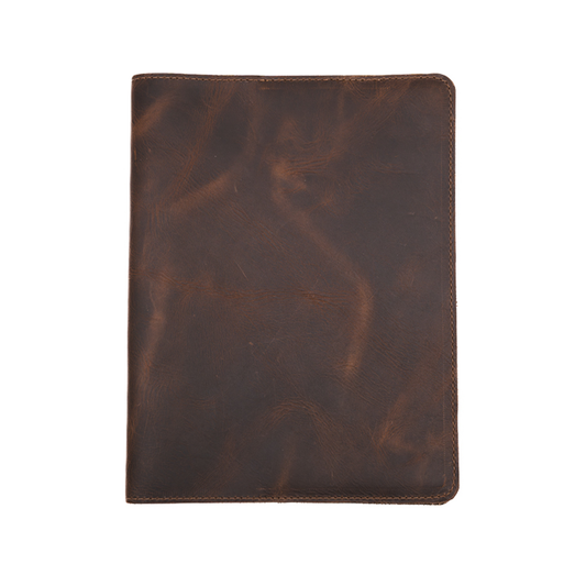 Large Leather Journal  / Notebook Cover with Lined Insert - Grizzly Brown Leather
