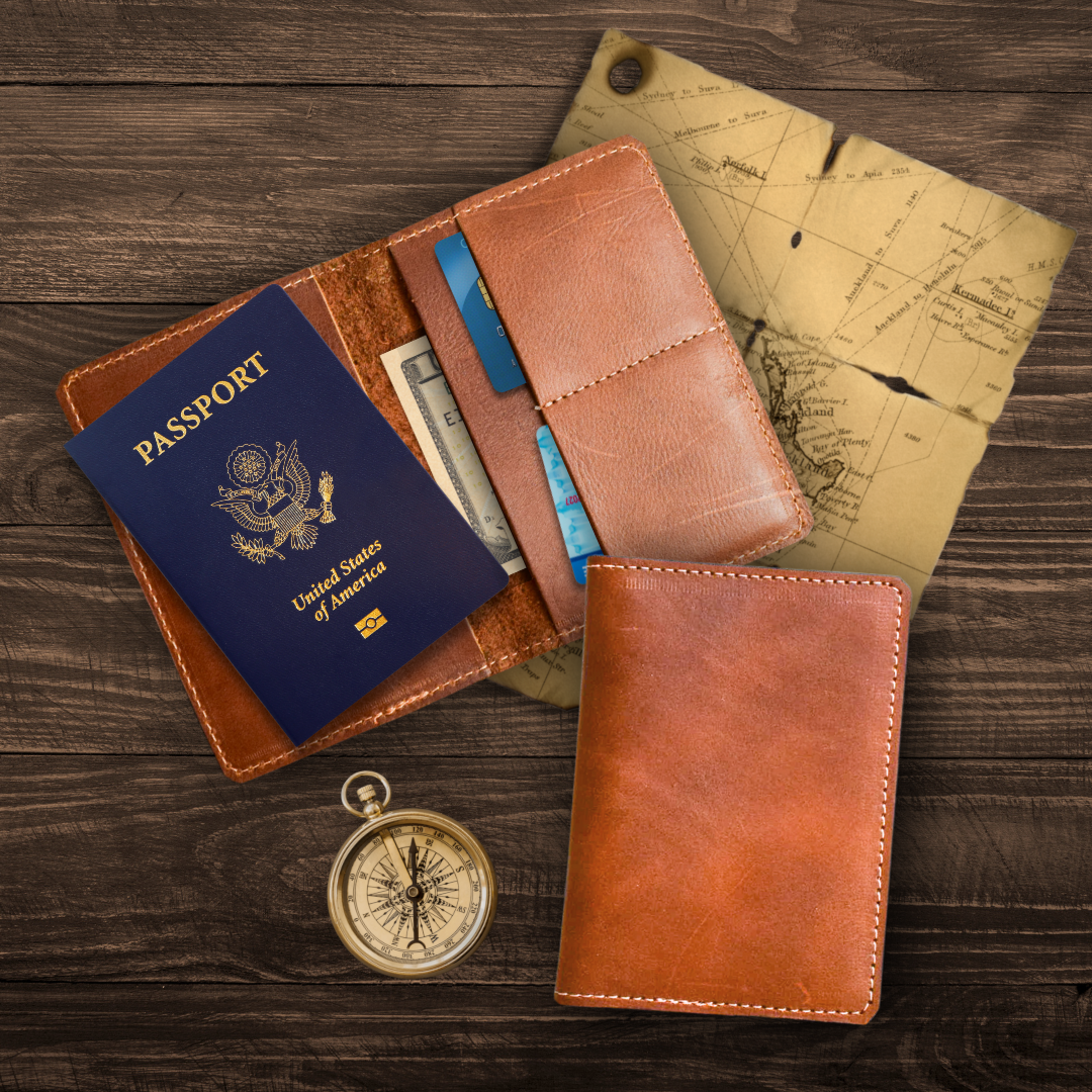 Genuine leather travel gear - passport holder