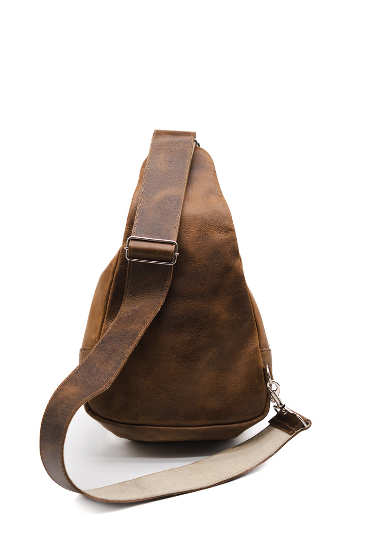 Leather Sling Bag / Crossbody Purse - Mahogany or Chocolate
