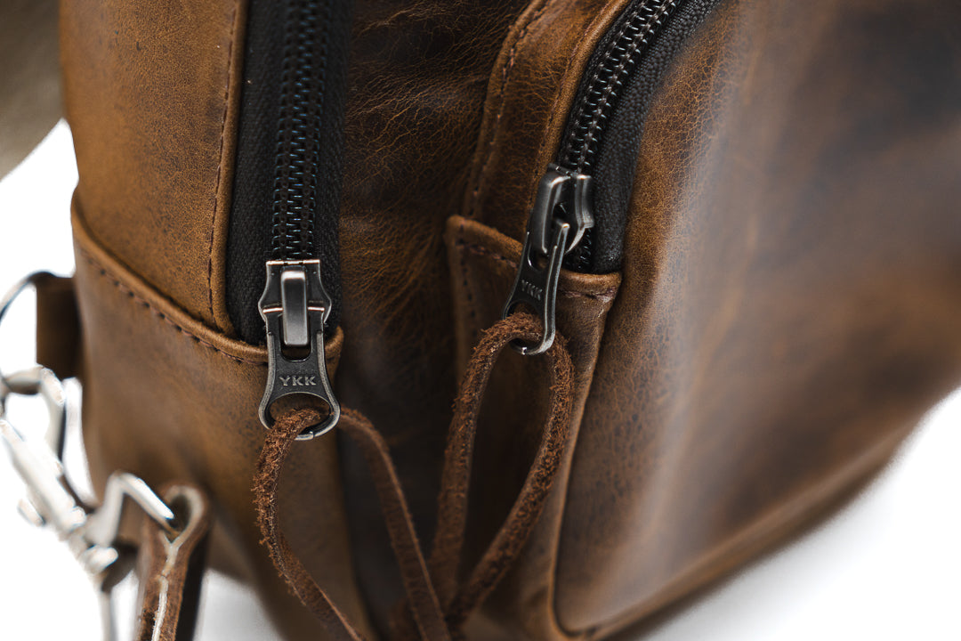 Leather Sling Bag / Crossbody Purse - Mahogany or Chocolate