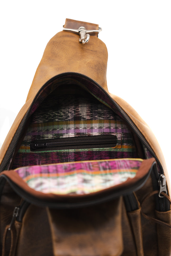 Leather Sling Bag / Crossbody Purse - Mahogany or Chocolate