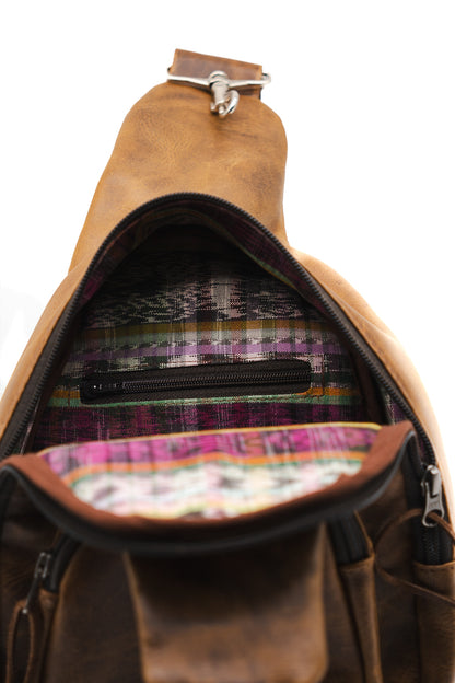 Leather Sling Bag / Crossbody Purse - Mahogany or Chocolate