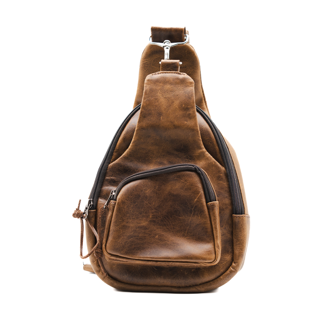 Leather Sling Bag / Crossbody Purse - Mahogany or Chocolate